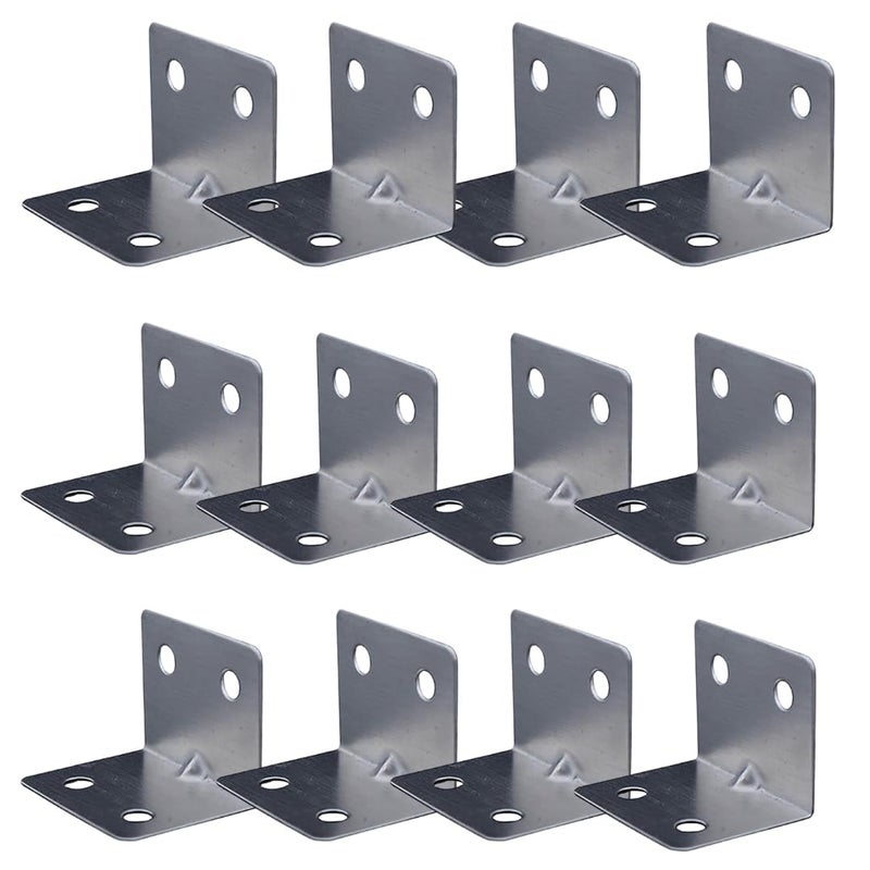MHS L Metal Bracket 1 X 1 X 15 Inch Pack of 12 HeavyDuty Silver Finish Ideal for Shelves and Furniture - Image 1
