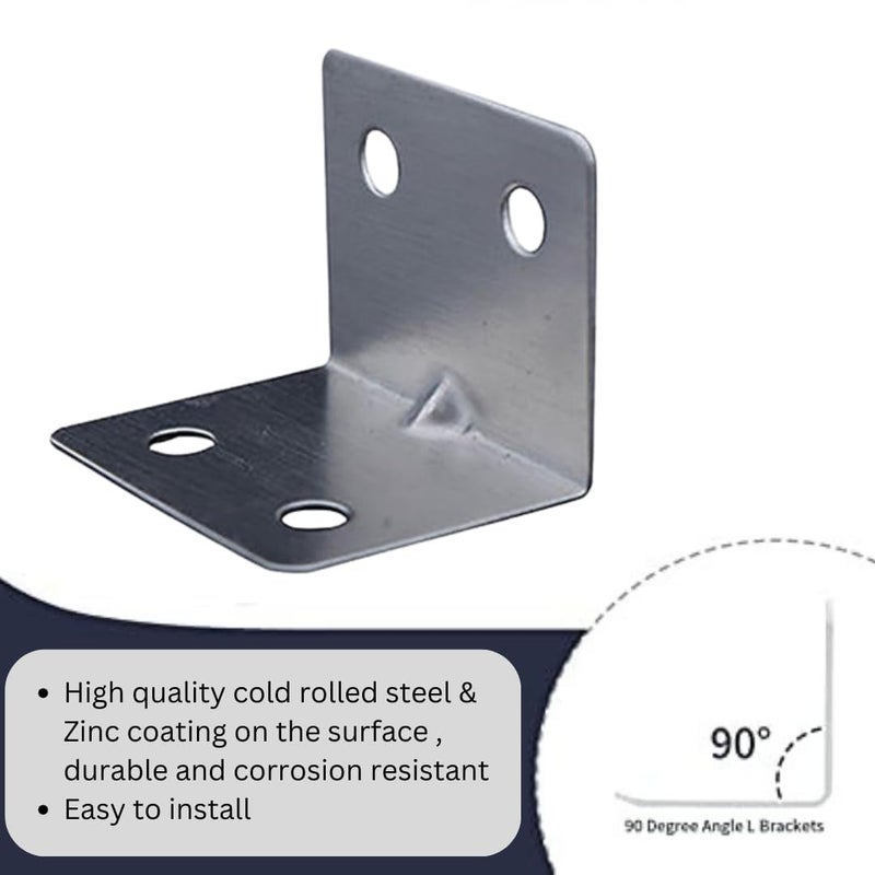 MHS L Metal Bracket 1 X 1 X 15 Inch Pack of 12 HeavyDuty Silver Finish Ideal for Shelves and Furniture - Image 3