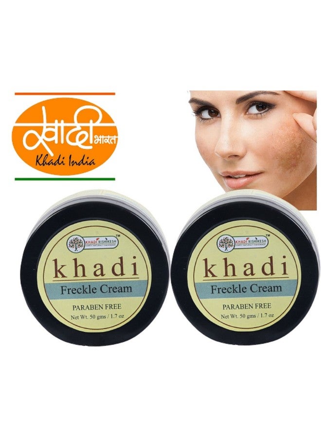 KHADI RISHIKESH Herbal Freckle Face Cream Reducing Hyper Pigmentation Dark Spots Pigmentation & Blemish Removal Lightening Brightening Ayurvedic Night Daily Skin Cream Unisex50Gmx2=100Gmwith Keychain Free - Image 3