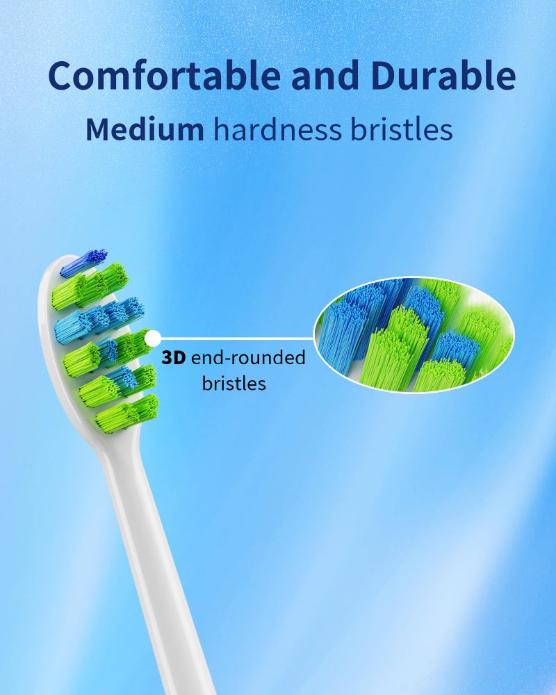 7AM2M AM100/AM105C/AM111 Sonic Electric Toothbrush Brush Heads x 4 for 7AM2M Electric Toothbrush ONLY (White) - Image 4