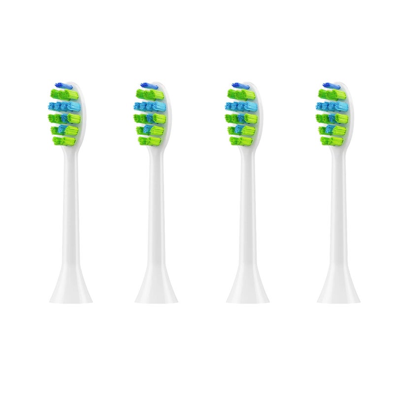 7AM2M AM100/AM105C/AM111 Sonic Electric Toothbrush Brush Heads x 4 for 7AM2M Electric Toothbrush ONLY (White) - Image 1
