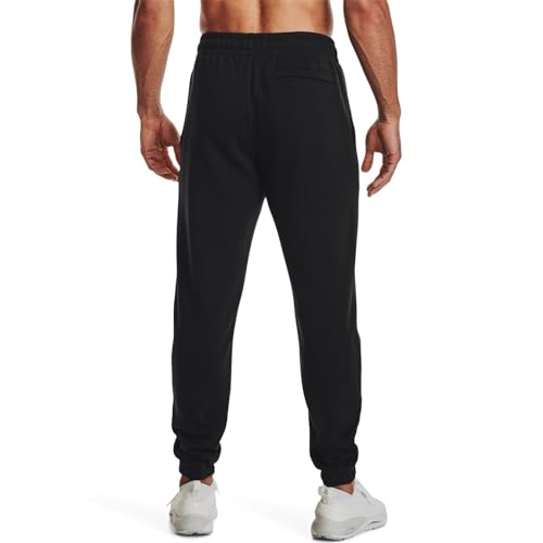 Under Armour Men's Essential Fleece Joggers, Black, XL - Image 4