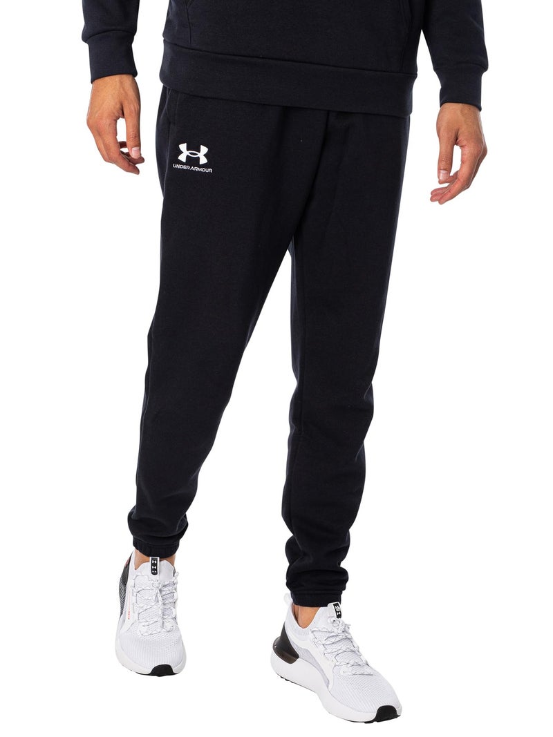 Under Armour Men's Essential Fleece Joggers, Black, XL - Image 1