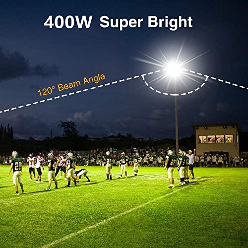 XYCN 400W LED Stadium Flood Lights Outdoor(2350W Equivalent),50000LM Super Bright LED Arena Lights 100-277V IP66 Waterproof 5000K Daylight White Commercial Lighting for Sports Fields and Counts - Image 2