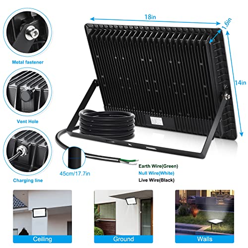 XYCN 400W LED Stadium Flood Lights Outdoor(2350W Equivalent),50000LM Super Bright LED Arena Lights 100-277V IP66 Waterproof 5000K Daylight White Commercial Lighting for Sports Fields and Counts - Image 3
