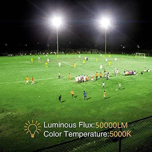 XYCN 400W LED Stadium Flood Lights Outdoor(2350W Equivalent),50000LM Super Bright LED Arena Lights 100-277V IP66 Waterproof 5000K Daylight White Commercial Lighting for Sports Fields and Counts - Image 4