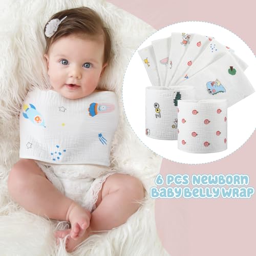 Funnysoft 6 Pcs Newborn Snuggle Strap Adjustable Arms Swaddle Band Baby Belly Band Arms Safe Swaddle Sleep Wrap Blanket for Newborn Infant Boy Girls (Cute Classic Style) - Image 3