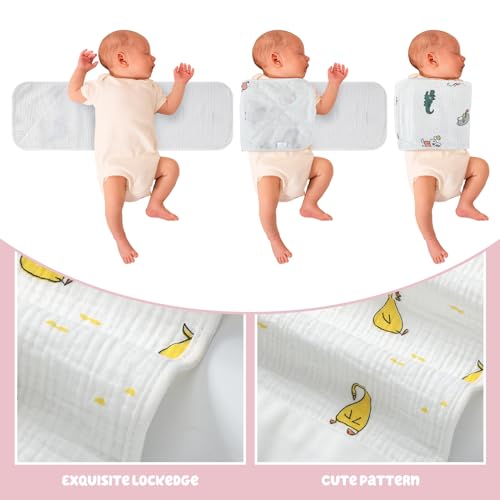 Funnysoft 6 Pcs Newborn Snuggle Strap Adjustable Arms Swaddle Band Baby Belly Band Arms Safe Swaddle Sleep Wrap Blanket for Newborn Infant Boy Girls (Cute Classic Style) - Image 5