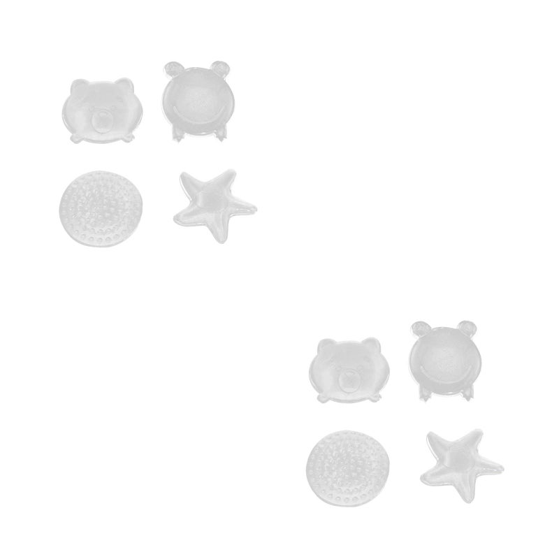 8 Pcs PU Wall Protectors Self-adhesive Transparent Bumper Guard Removable Pasted Door Stoppers (Sea Star, Frog, Bear, Round Style) - Image 1