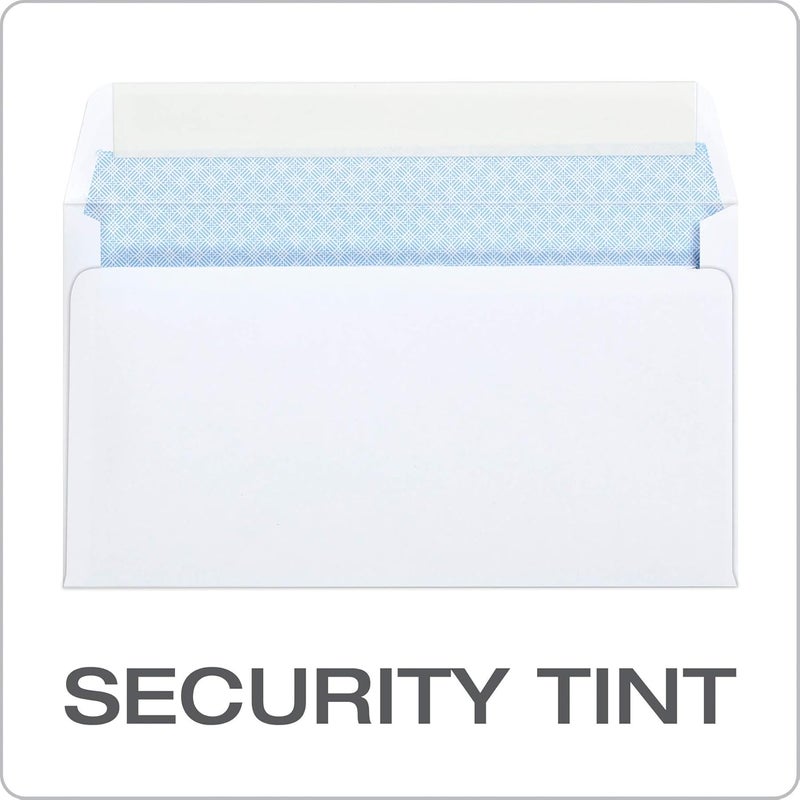 Quality Park #6 3/4 Self-Seal Security Envelopes, Security Tint and Pattern, Redi-Strip Closure, 24-lb White Wove, 3-5/8 x 6-1/2, 100/Box (QUA10417) - Image 2