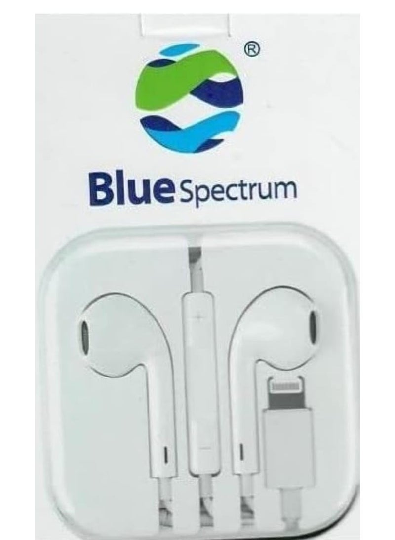 Blue Spectrum BT-07 Wired Lightning In-Ear Headphones with Clear Sound, Compatible with iPhones