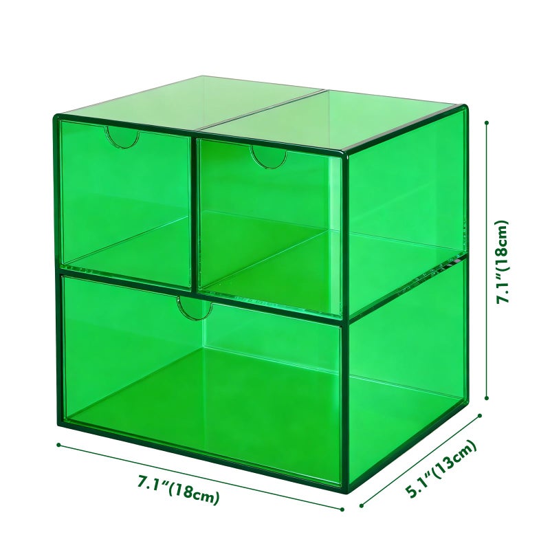 Gelite Desk Organizer with 3 Storage Drawers for Makeup Office Acrylic Desktop Drawer Organizer for Vanity Office Organization and Storage Box, Iridescent - Image 2
