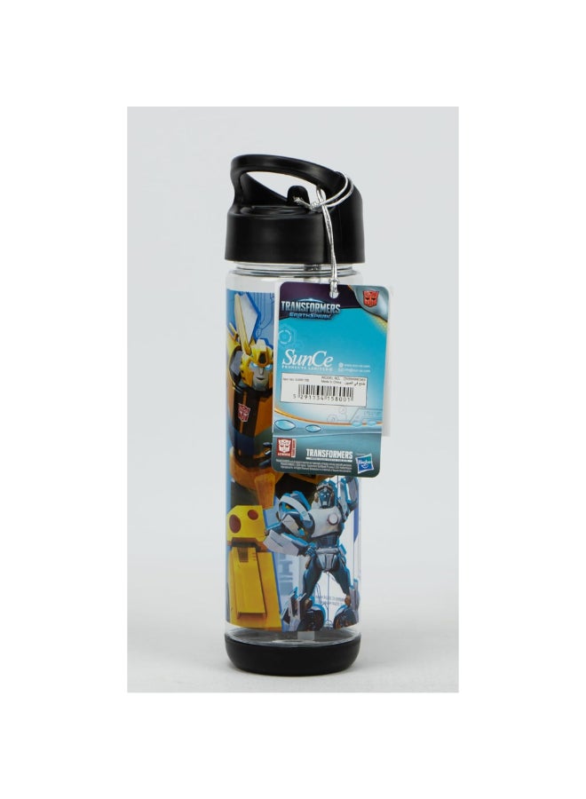 SunCe Transformers Earthspark Plastic Water Bottle with Straw Multicolour 500 ml SUNS-4300TRB  - Image 5