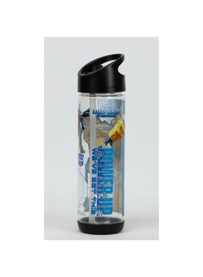 SunCe Transformers Earthspark Plastic Water Bottle with Straw Multicolour 500 ml SUNS-4300TRB  - Image 4