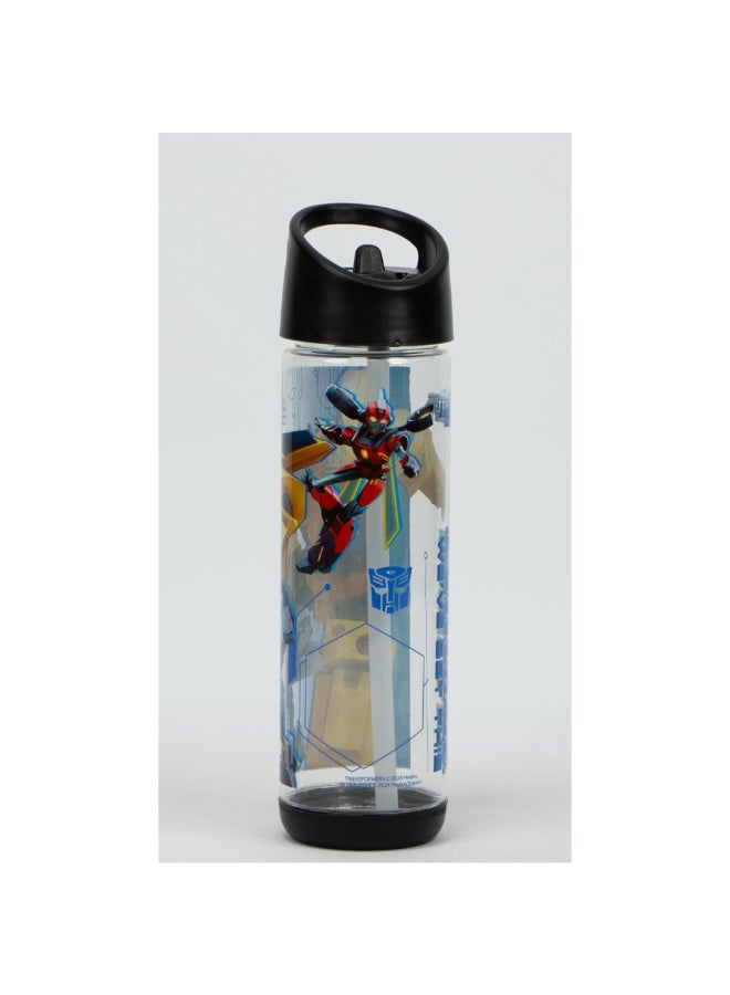 SunCe Transformers Earthspark Plastic Water Bottle with Straw Multicolour 500 ml SUNS-4300TRB  - Image 3