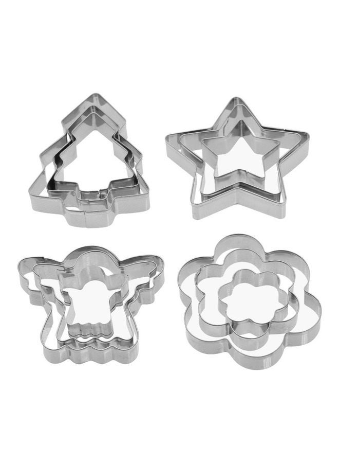 هوم بوكس مجموعة قطاعة بسكويت بيكولوجي، من 12 قطعة فضّي - Image 1