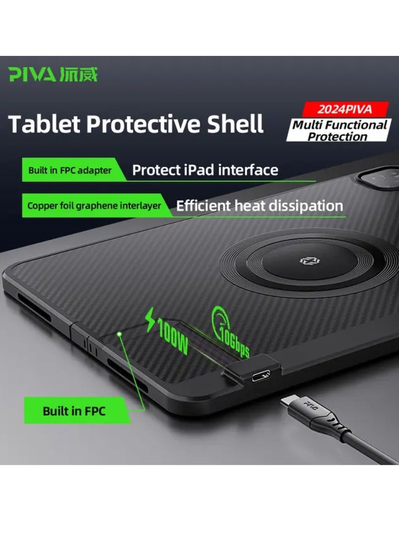 Peva PW24-3B Case for iPad Pro 13 inch 2024 Built-in Magnetic Fan, Cooling Distribution Area, Drop Protection Lightweight Built-in Cable Up to 100W Black - pzsku/Z39C352FBBBBA8E56E09FZ/45/_/1730999011/721fe836-aeb0-4f6e-bf1d-1a4f878e409a