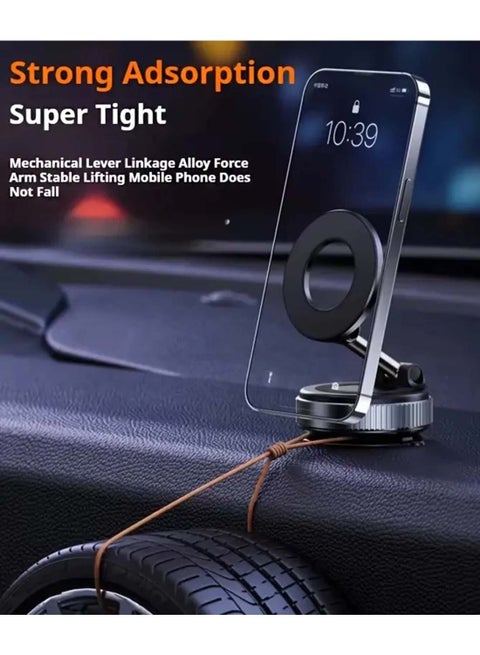 Vipbugo Magnetic Car Phone Holder (2 Pack) – 2025 Strong Vacuum Suction, 360° Adjustable, Fits All Phones, No-Slip Design For Smooth Dashboards