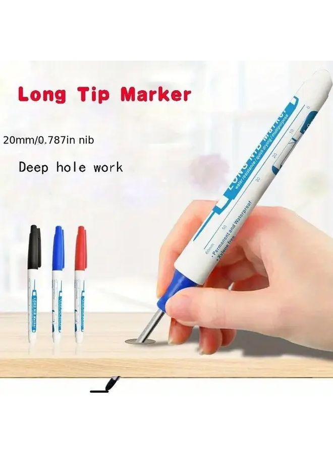 7PCS Red 20mm Deep Hole Long Tip Metal Punching Pen Set For Bathroom And Woodworking - Image 5