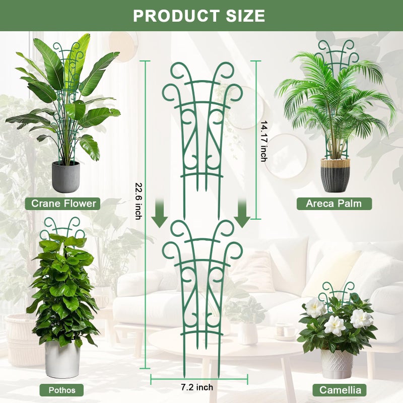 Qaobo 6 Pack Indoor Plant Trellis for Potted Plants, Stackable Garden Trellis for Climbing Plants Outdoor, Small Trellis for Houseplants Rose Hoya Pothos Plant Climber Support - Image 2
