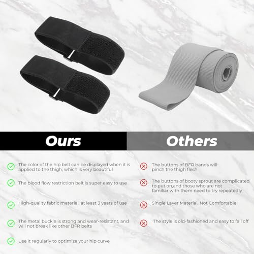 Hpmjz BFR Occlusion Bands for Women Glutes Blood Flow Restriction Bands Best Fabric Resistance Band Adjustable Bundle Booty Band for Exercising Legs Butt Hip Building Workouts Squat Butt Thigh Fitness - Image 5