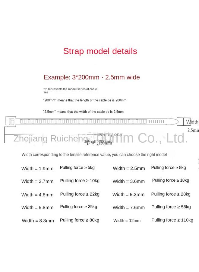 Bluejw Black Cable Tie Manufacturers Wholesale Black And White 3X100 150200 4*200 Plastic Rolled Belt Cable Tie  - Image 4