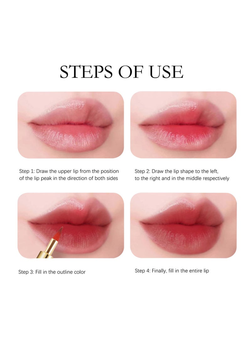 فرشاة مكياج الشفاه، فرش شفاه قابلة للسحب، عبوة 2 فرشاة محدد شفاه محمولة مثالية للسفر والاستخدام اليومي، أداة تطبيق أحمر الشفاه والظلال خفيفة الوزن مع غطاء واقي للنساء والفتيات - Image 5
