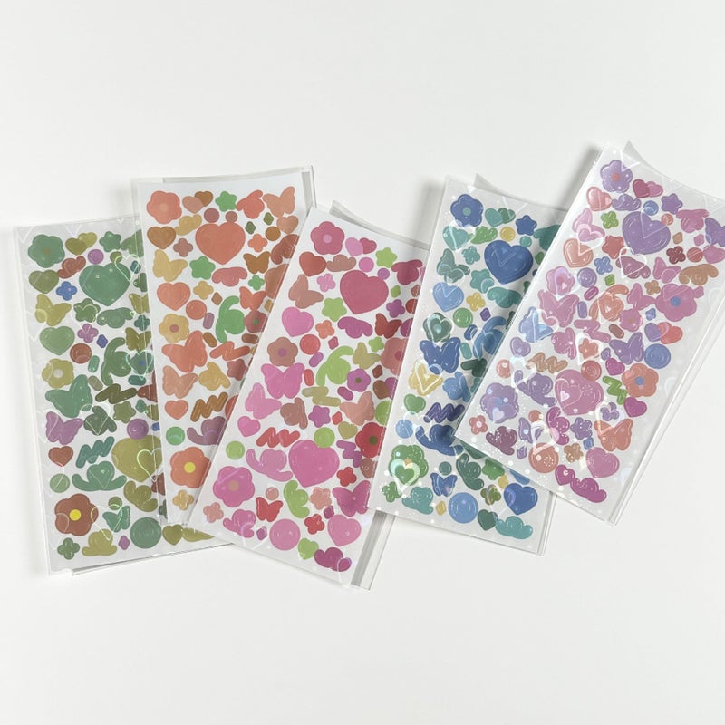 South Korea The Same Butterfly Flower Love Stickers Laser Sparkling Diy Decorative Stickers - Image 3