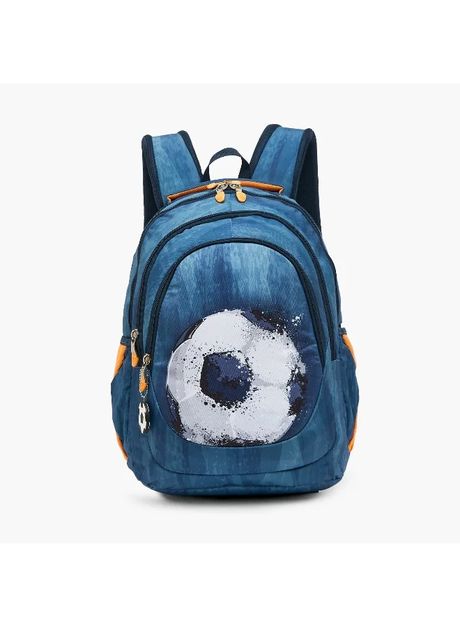 St.right 18 Inch-Backpack-Football-4 Cmprt- (Polyester) Blue \ 30X20X45