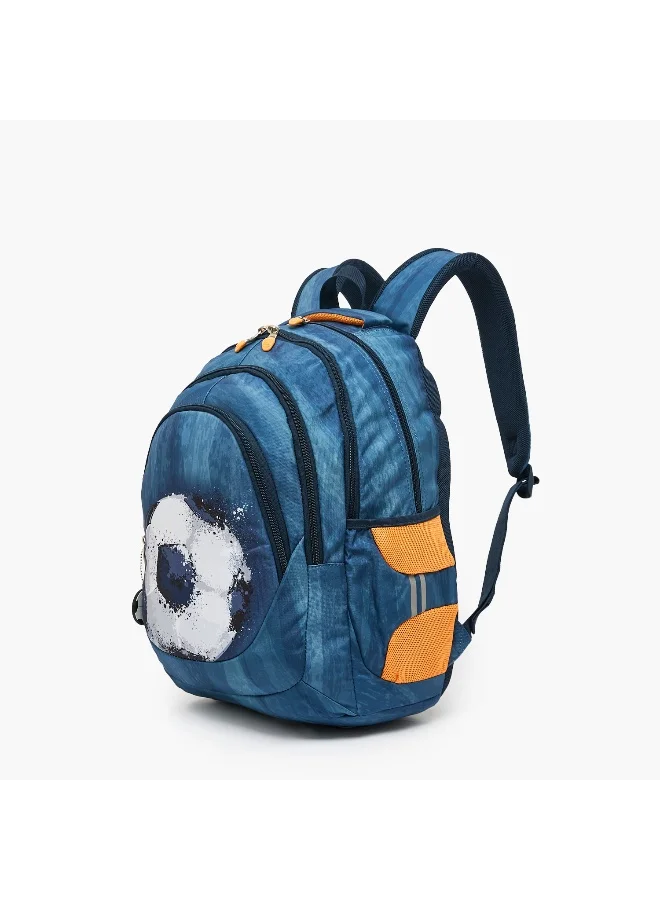 St.right 18 Inch-Backpack-Football-4 Cmprt- (Polyester) Blue \ 30X20X45