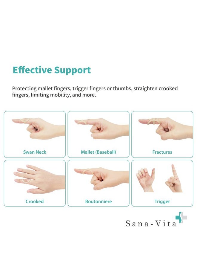Sana-Vita 3-Point Finger Splint Support and Protection for Arthritis, Trigger Finger or Thumb, and Other Finger Conditions 3 Pack,Size 6,7,8 - Image 2