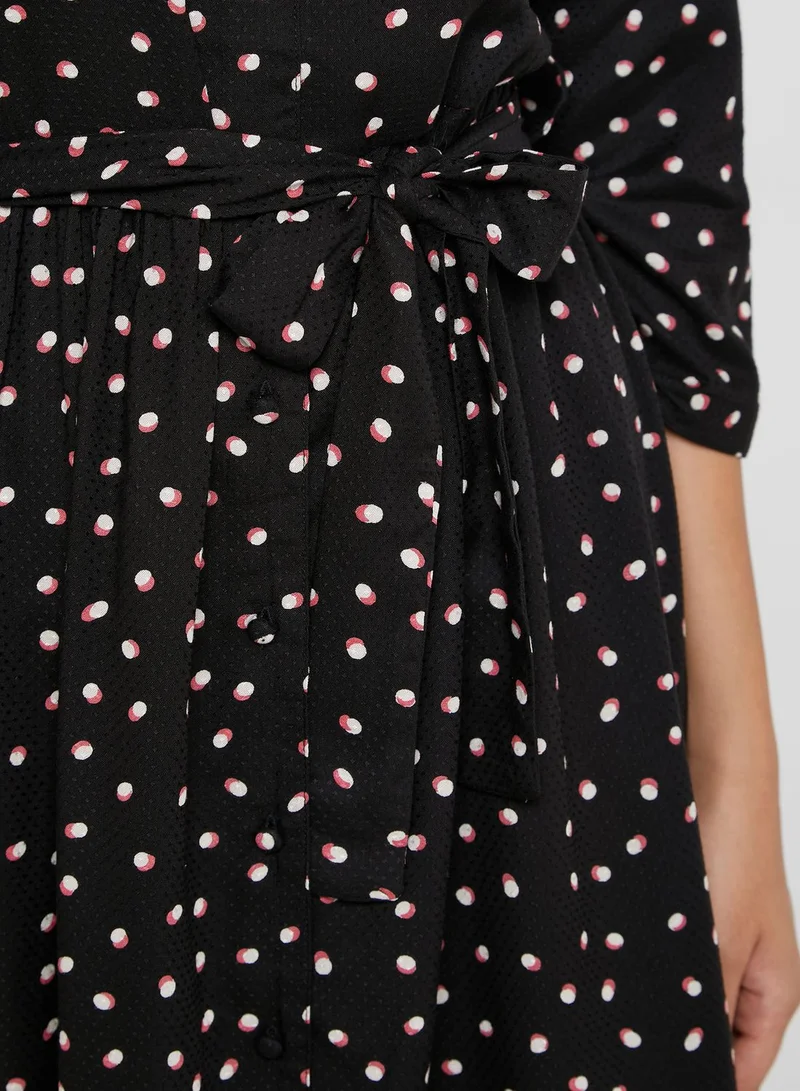 VERO MODA Tie Waist Printed Dress