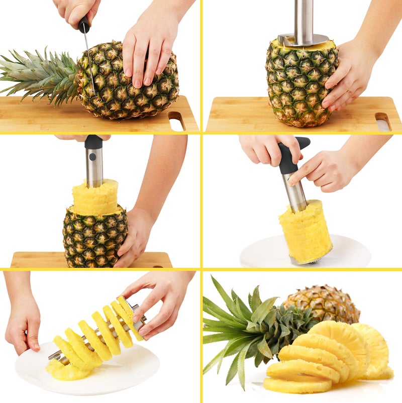 Zulay Kitchen Pineapple Corer and Slicer with Triple Reinforced Stainless Steel with Thicker Blade - Easy-to-Use Pineapple Corer & Pineapple Cutter - Pineapple Slicer and Corer Tool for Easy Core Removal by Zulay - Image 3