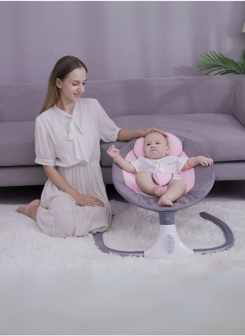 Moms Magic Baby Rocking Chair – Bluetooth Music, Remote-Controlled Auto Swing, 4-Gear Electric Rocking, Comfortable Waist Protection, USB Port  - Image 4