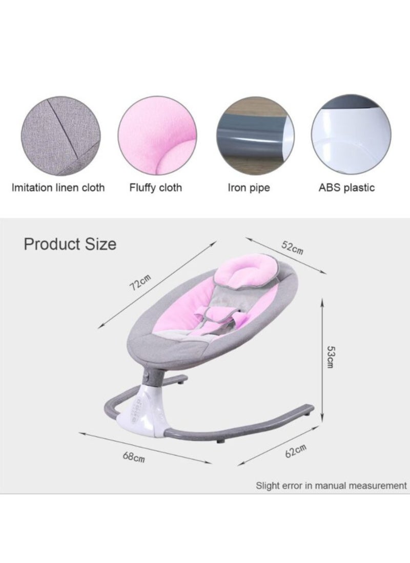 Moms Magic Baby Rocking Chair – Bluetooth Music, Remote-Controlled Auto Swing, 4-Gear Electric Rocking, Comfortable Waist Protection, USB Port  - Image 5