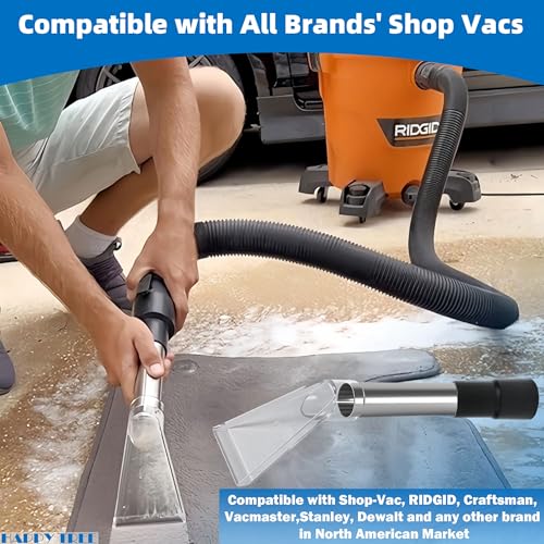 Happy Tree Universal Fit All Existing Shop Vacs with 2-1/2" &1-7/8" &1-1/4" Adapter Wet Extraction Accessory for Upholstery & Carpet Cleaning & Auto Detailing Shop Vac Extractor Attachment Hose Kit - Image 5