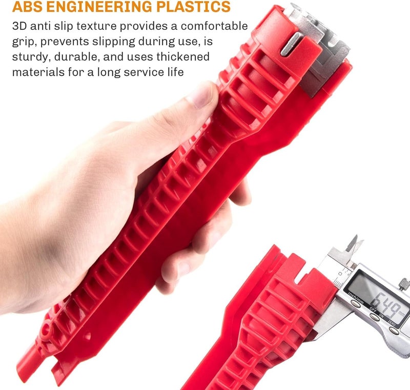 JIVRIX (1 Pcs 8 In 1 Plumbing Installation & Removal Tool – Universal Sink Faucet Basin Wrench with Non Slip Grip – Durable Multi Purpose Pipe Nut Wrench for Home, Bathroom, Kitchen & Laundry Repairs - Image 4