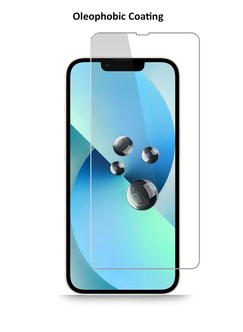 Techie 2 Pack HD Tempered Glass Screen Protector for Apple iPhone 13 - Anti Reflection Anti Bubbles 9H Hardness 0.33 mm Rounded Edges Easy Installation  - Image 5