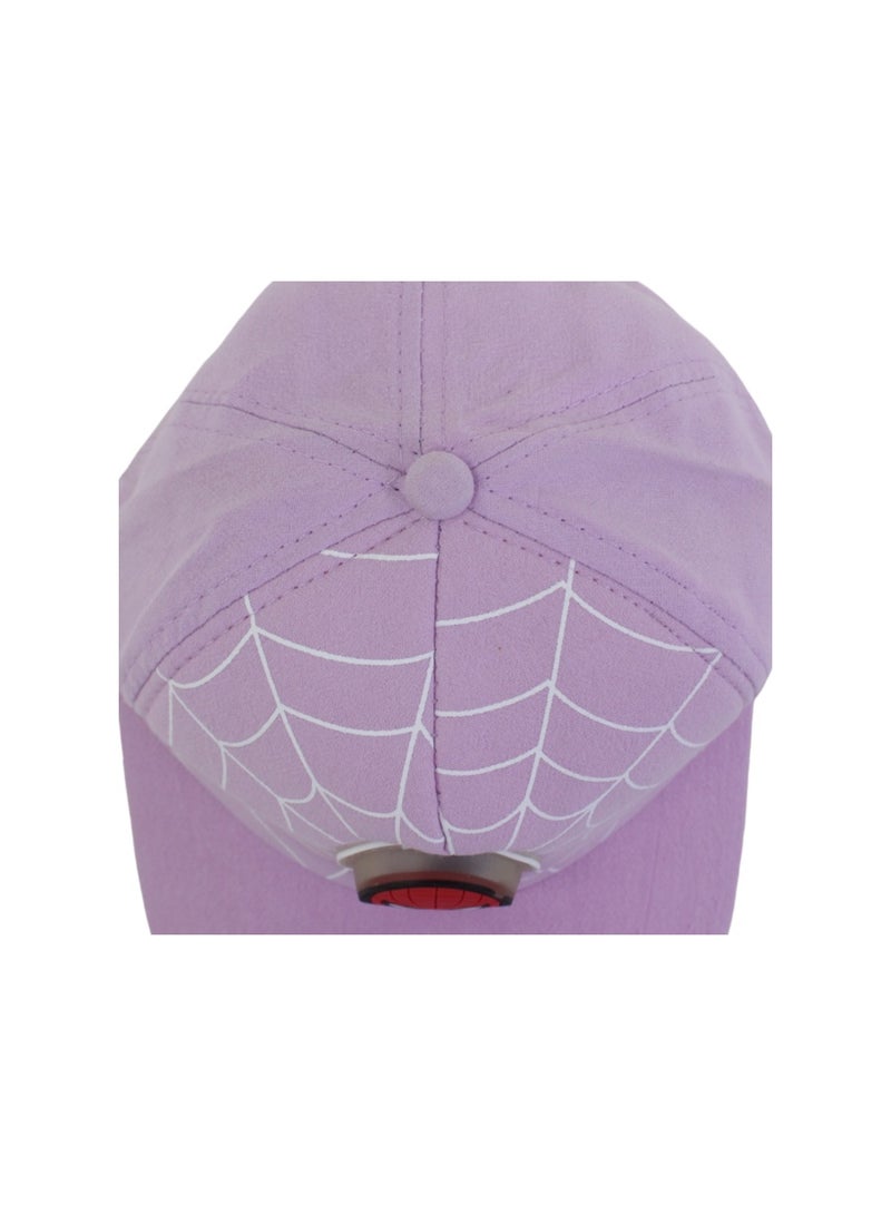 Fancy Girls Cotton Cap – Lilac with Spider-Man Design - Image 3