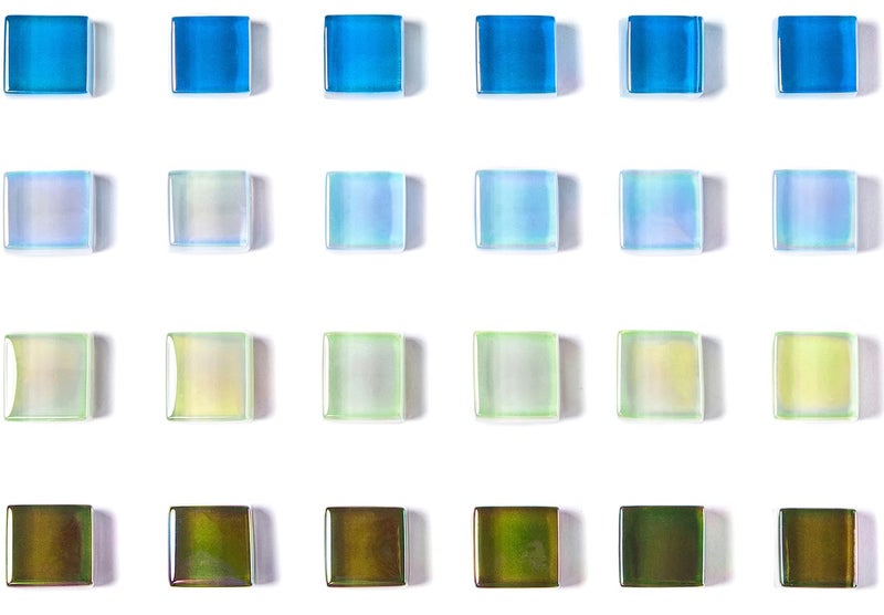 Zreal Fridge Magnets, Cute 24 Pack Refrigerator Magnets Colorful Magnet Glass Decorative Magnet Office Kitchen Locker (Iridescent Blue Green) - Image 1