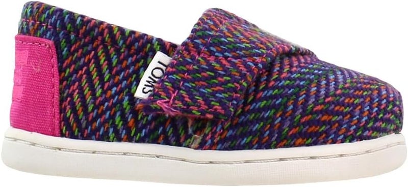 TOMS Infant Girls Alpargata Slip On Flats Casual - Black, Pink - Image 1