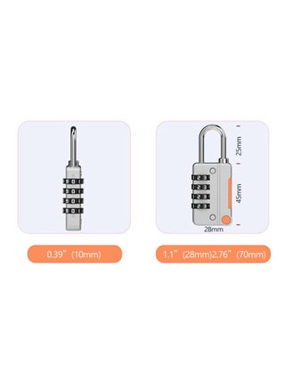 2 Pieces Combination Locks with High Security for Personal Drawers and Luggage, Black and Grey - view 2
