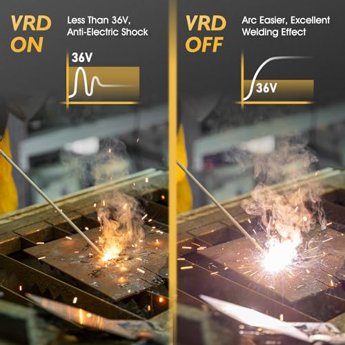 TOOLIOM 195A Stick Welder 110/220V Dual Voltage Lift TIG Welder LCD Display IGBT Inverter with Hot Start Arc Force VRD Welding Machine fits 5/32in. (4mm) Welding Rods - Image 3