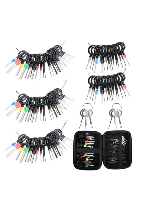Terminal Extractor Removal Tool Kit Depinning Key Set for Car Auto Household Devices, Wire Connector Pin Release with a Protective Bag (82 Pieces)