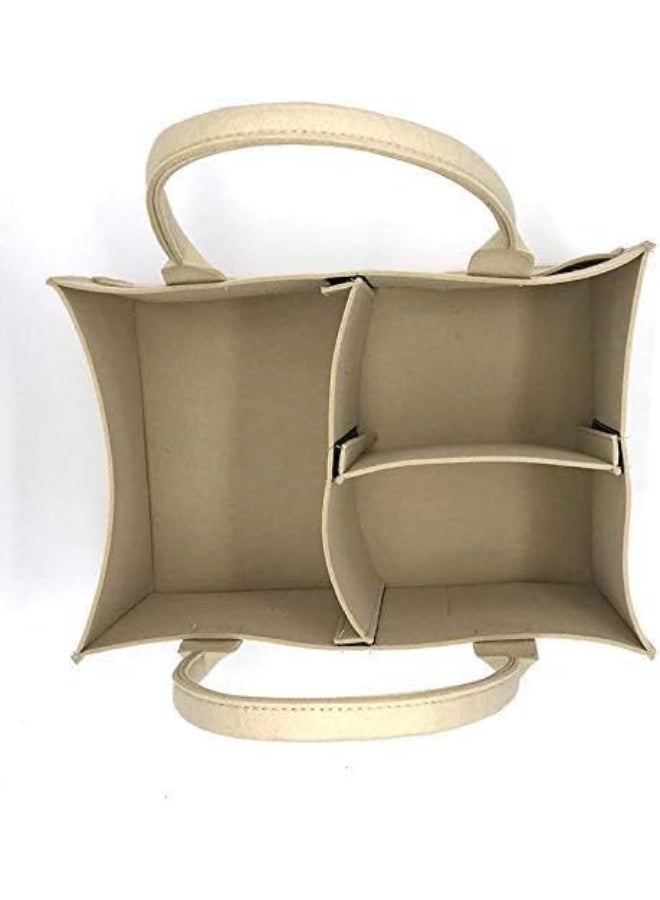 Baby Diaper Caddy Organizer Bag Storage Tote with Handles, Beige. - Image 4