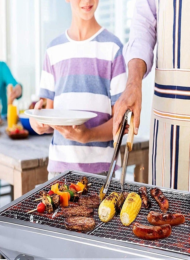 Stainless Steel Charcoal Grill with Stand, Foldable and Portable Charcoal Grill (73cm x 33cm x 70cm) - Image 3