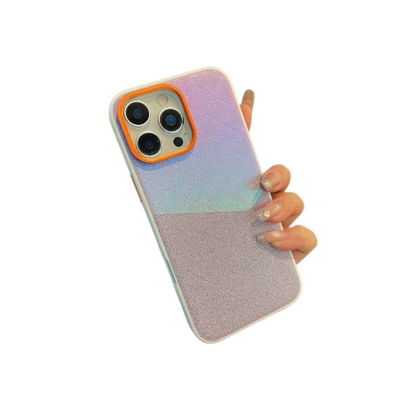 غطاء واقي بملمس جلد لـ iPhone 15 / 15 Plus / 15 Pro / 15 Pro Max باللون وردي مع تغطية كاملة وملمس جلد ليزر مع مقاوم للصدمات مع مقاوم للخدش للاستخدام المنزلي للسفر للتخزين العملي - Image 5
