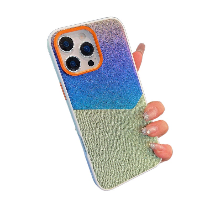 غطاء واقي بملمس جلد لـ iPhone 15 / 15 Plus / 15 Pro / 15 Pro Max باللون وردي مع تغطية كاملة وملمس جلد ليزر مع مقاوم للصدمات مع مقاوم للخدش للاستخدام المنزلي للسفر للتخزين العملي - Image 3