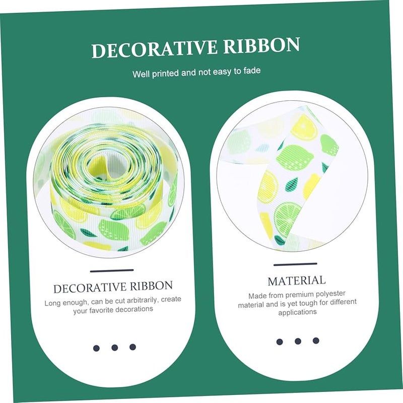 Jojofuny Polyester Ribbon 4 Rolls Lemon Heart Design Gift Wrapping Bow Making DIY Craft Decor - Image 5