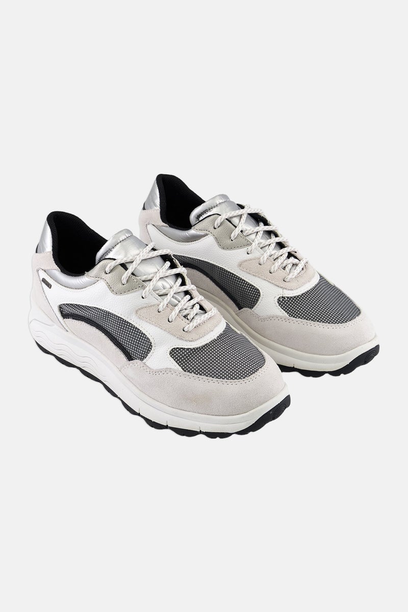 GEOX Women Lace Up Casual Shoes, Grey - Image 1